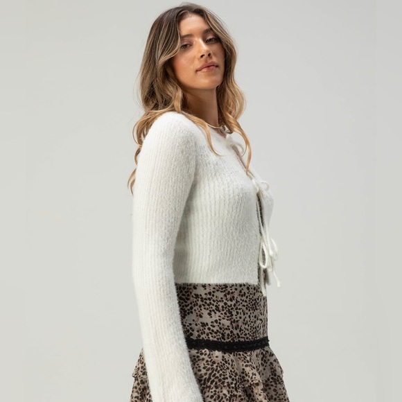 West of Melrose- Tie-Front Cardigan - Picture 3 of 5